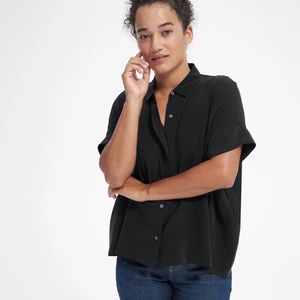 Everlane short sleeve clean silk shirt 14